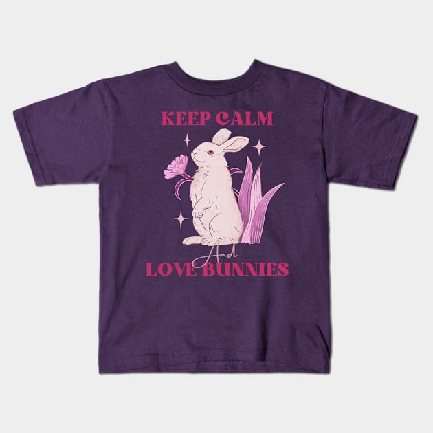 KEEP CALM LOVE BUNNIES Kids T-Shirt by MGphotoart